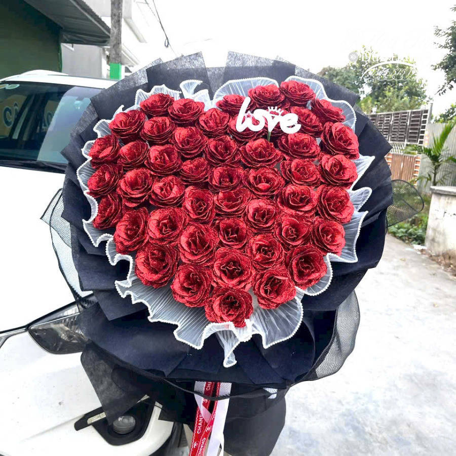 Hoa Sáp Đỏ Trái Tim